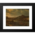 thumbnail image 2 of Herman Saftleven 18x14 Black Modern Framed Museum Art Print Titled - River View with Ferry (1655), 2 of 5