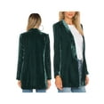thumbnail image 4 of Liacowi Women Velvet Blazer Open Front Solid Color Long Sleeve Lapel Suit Jacket, 4 of 6