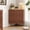 Walnut, variant on Fluted Floor Corner Kitchen Cabinet, Wooden Freestanding Cabinets Organizer with Door, Side Storage Organizer for Living Room, Dining Room, Bathroom Walnut