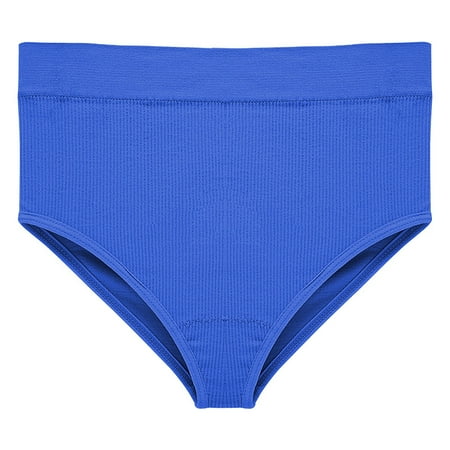 

PEASKJP Womens Thong Underwear Stretch Cotton Underwear Breathable Solid Comfortable High Waist Soft Briefs Panties for Women E L