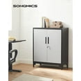 thumbnail image 2 of SONGMICS Metal Storage Cabinet Powder-Coated Steel 4-Shelf - Garage Cabinet with Anti-Tip Kit, Silver & Black, 2 of 8