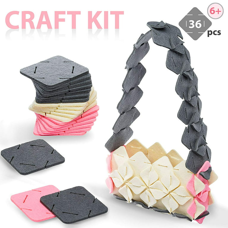 Arts And Crafts for Girls / Teens / Kids / Adults - 10 DIY Project Ideas,  Craft Kit, Stem Toys / Making Kit Felt Squares / Crafting Set / Birthday