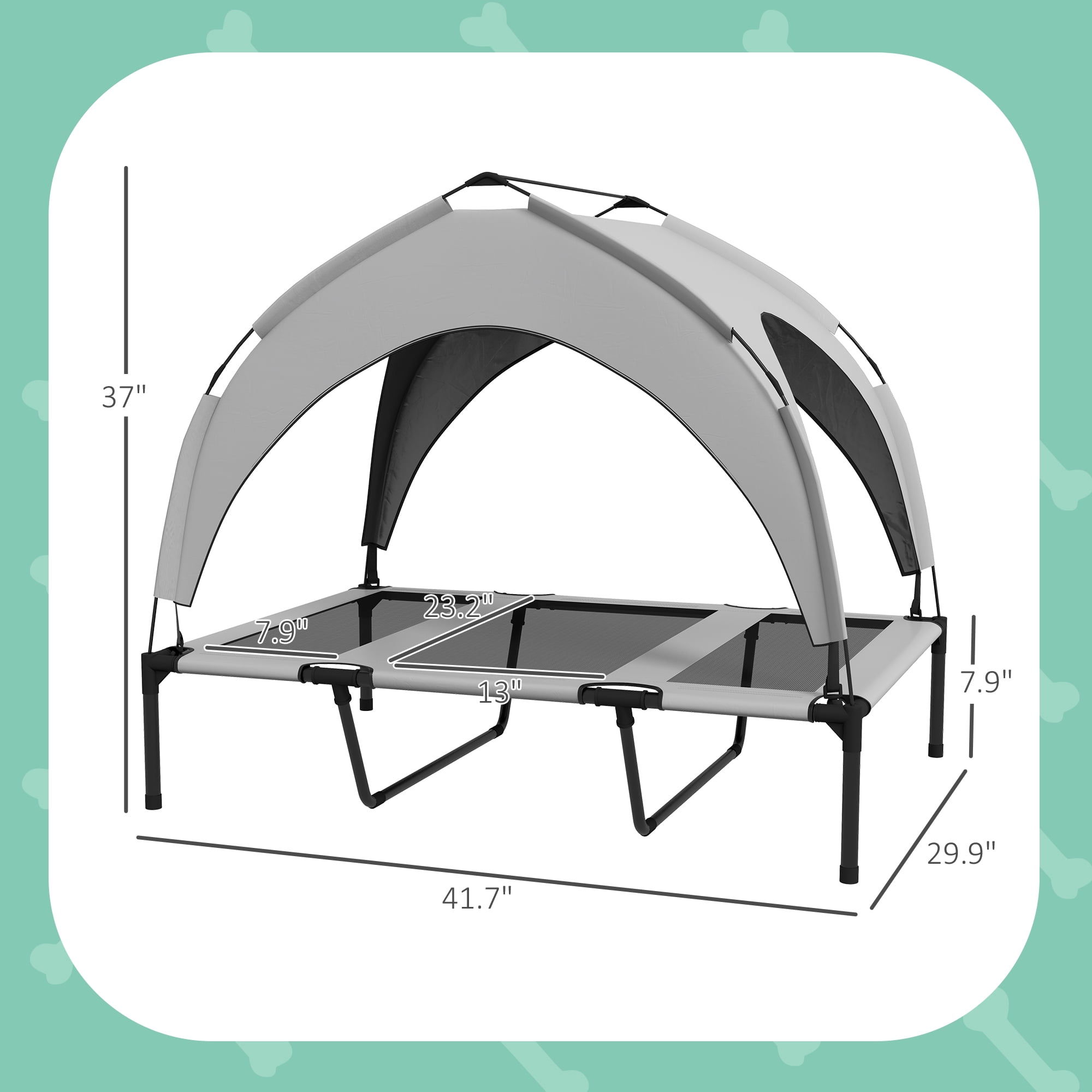 Elevated Dog Bed, Outdoor Pet Bed for Camping, Portable Raised Pet Cot with Washable Breathable Mesh, for Indoor Outdoor