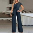 thumbnail image 2 of Clearance! Borniu Jumpsuits for Women, Solid Jumpsuit Pajamas Casual Single Shoulder Comfortable Long Pants Overalls Women, Rompers for Women, Onesie for Women Clearance, 2 of 6