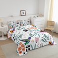 thumbnail image 3 of Hummingbird Bedding Set,Cartoon Hummingbird Comforter Set Queen,Cute Love Heart Leaf Floral Comforter Set ,Paw Print Animals Quilt Duvet Insert with 2 Pillow Cases, 3 of 6