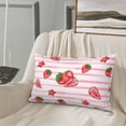 thumbnail image 2 of LNWH Rectangle Pillow Cover, Pink Striped Watercolor Strawberry Art Pattern Cushion Covers Pillowcase for Couch Bedroom Sofa, 20"x30", 2 of 8