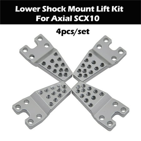 Gotoamei 4PCS Aluminum Lower Shock Mount Lift Kit For Axial SCX10 1/10 RC Crawler