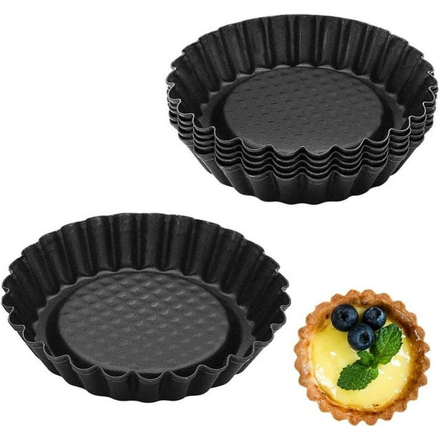 Sweet Tart Shells, Nonstick Quiche Pan With Heavy Duty Carbon Steel Construction For Professional Baking, Removable Bottom For Hassle-Free Demolding, Mini Tart Pans Perfect Size