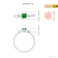 thumbnail image 4 of ANGARA Natural Solitaire Emerald Bypass Promise Ring with Diamond Accents in 14K White Gold for Women (Size-4mm) | May Birthstone, Birthday, Anniversary, Jewelry Gift for Women | Natural Emerald Ring, 4 of 9