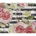 thumbnail image 4 of oneOone Cotton Flex White Fabric Stripe & Rose Floral Quilting Supplies Print Sewing Fabric By The Yards 40 Inches Wide, 4 of 4