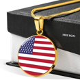 thumbnail image 4 of Collier Drapeau Américain en Acier Inoxydable Ou or 18k 18-22 Pouces, 4 of 7