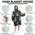 thumbnail image 5 of Wearable Oversized Blanket,Black Christmas Tree Pattern Wearable Blanket Hoodie for Adults,Cozy Hooded Blankets with Super Pockets,Super Warm Fuzzy Pullover for Women & Men, 5 of 6
