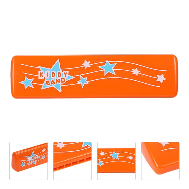OULII 16 Hole Plastic Harmonica Instrument Orange Well Made with Perfect Tone Quality