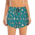 thumbnail image 2 of Balery Giraffes Doing Various Yoga Pantalones cortos deportivos para mujer con forro y dos bolsillos, elásticos, para entrenamiento, gimnasio, yoga-XX-Large, 2 of 7