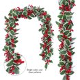 thumbnail image 3 of Dserfhy 3.2FT Red Berry Christmas Garland with Green Leaves Artificial Christmas Garland Fireplace Table Centerpiece for Winter Holiday Decor, 3 of 8