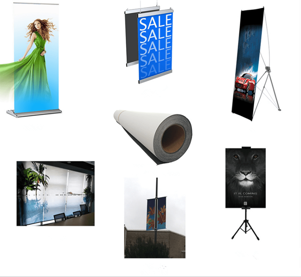 Roll Eco-solvent Curl Free Fabric Banner For Retractable Banner Stand 36"x82ft 