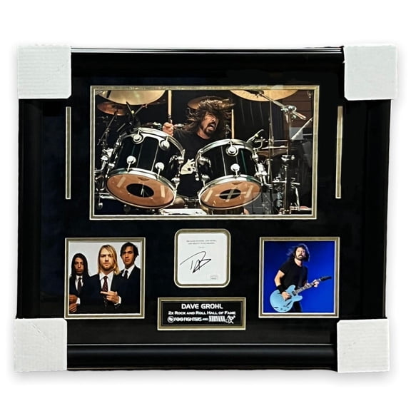 Dave Grohl Autographed Cut Framed To 20x24