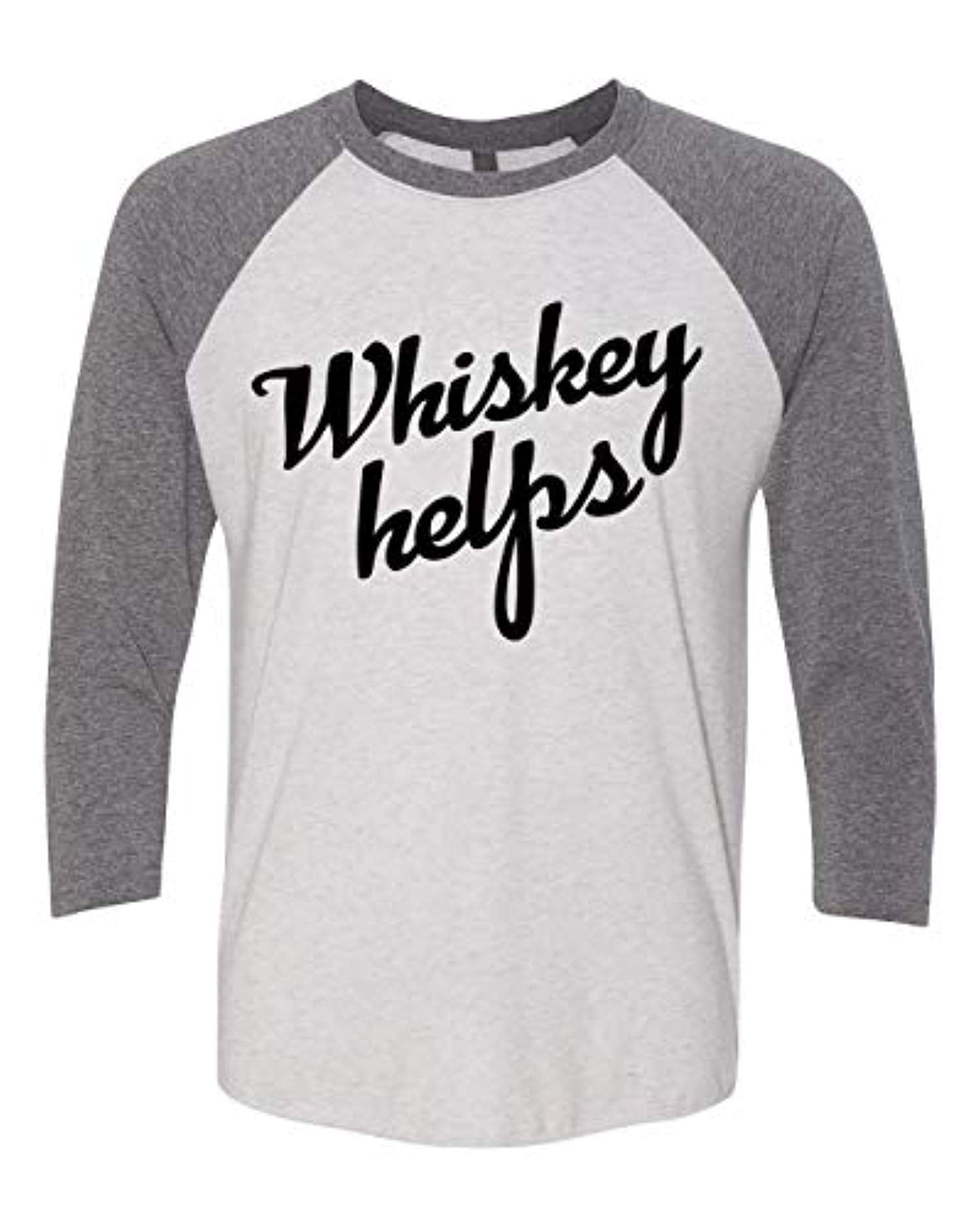 Trenz Shirt Company Funny Whiskey Helps Ladies Baseball Tee Black - Bild 10 von 18