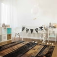 thumbnail image 2 of Area Rugs Indoor Non-Slip Rectangle Rug 5x8 Ft Wood Stripes Retro Classic Wood Striped Modernism Rug Rubber Backing Floor Mats Non Shedding Home Decor Carpet for Entryway Living Room, 2 of 8