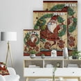 thumbnail image 5 of Designart 'Frolic Santa with Gingerbread Men and Wreathe' Print on Natural Pine Wood, 5 of 5