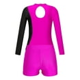thumbnail image 3 of iiniim Kids Girls Dance Outfits 2 Piece Long Sleeve Ballet Gymnastics Leotards with Shorts Set Athletic Sport Tracksuit Hot Pink 8, 3 of 7