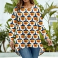 thumbnail image 4 of Abcomgle Plus Size Halloween Shirts for Women 3x Cute Witchs Hat Pumpkin Graphic Shirts for Women Oversized Crewneck Long Sleeve Tee Top for Women Fall Loose Fit Halloween Clothes for Women,5XL, 4 of 4