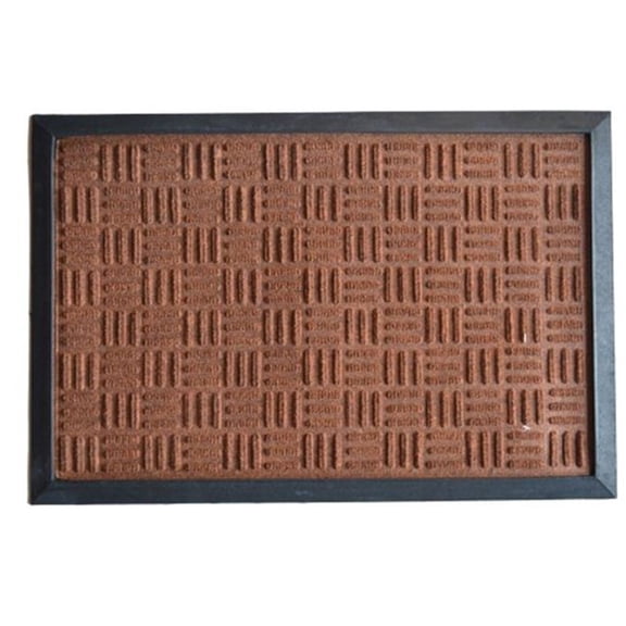 36" Brown and Black Rectangular Rubber Outdoor Mat