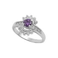 thumbnail image 1 of Round Center Simulated Amethyst Cubic Zirconia Ring Sterling Silver 925 Size 9, 1 of 2