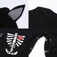thumbnail image 5 of IBTOM CASTLE Newborn Baby Bat Costume Halloween Cosplay Cloak Romper with Wings Ears Hoodie My First Halloween Outfit for Boy Girl 0-6 Months Black Skull Heart, 5 of 7