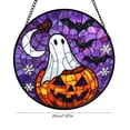 thumbnail image 3 of YingYouFu Halloween Acrylic Suncatcher Hanging Ornament, Ghost Pumpkin Maple Leaf Design Window Pendant, Decorative Hanging Decor for Window, Wall, Home, Fall Thanksgiving, Holiday Party Decoration, 3 of 6
