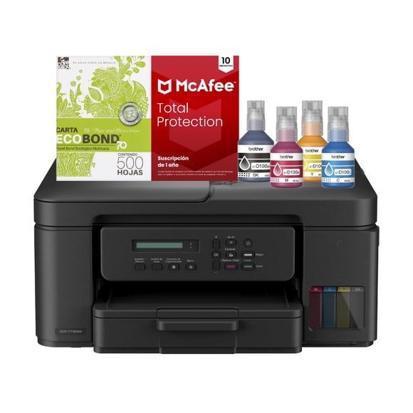 KIT MULTIFUNCIONAL BROTHER DCP-T730DW INKBENEFIT WIFI ADF + KIT DE TINTA + PAPEL + ANTIVIRUS