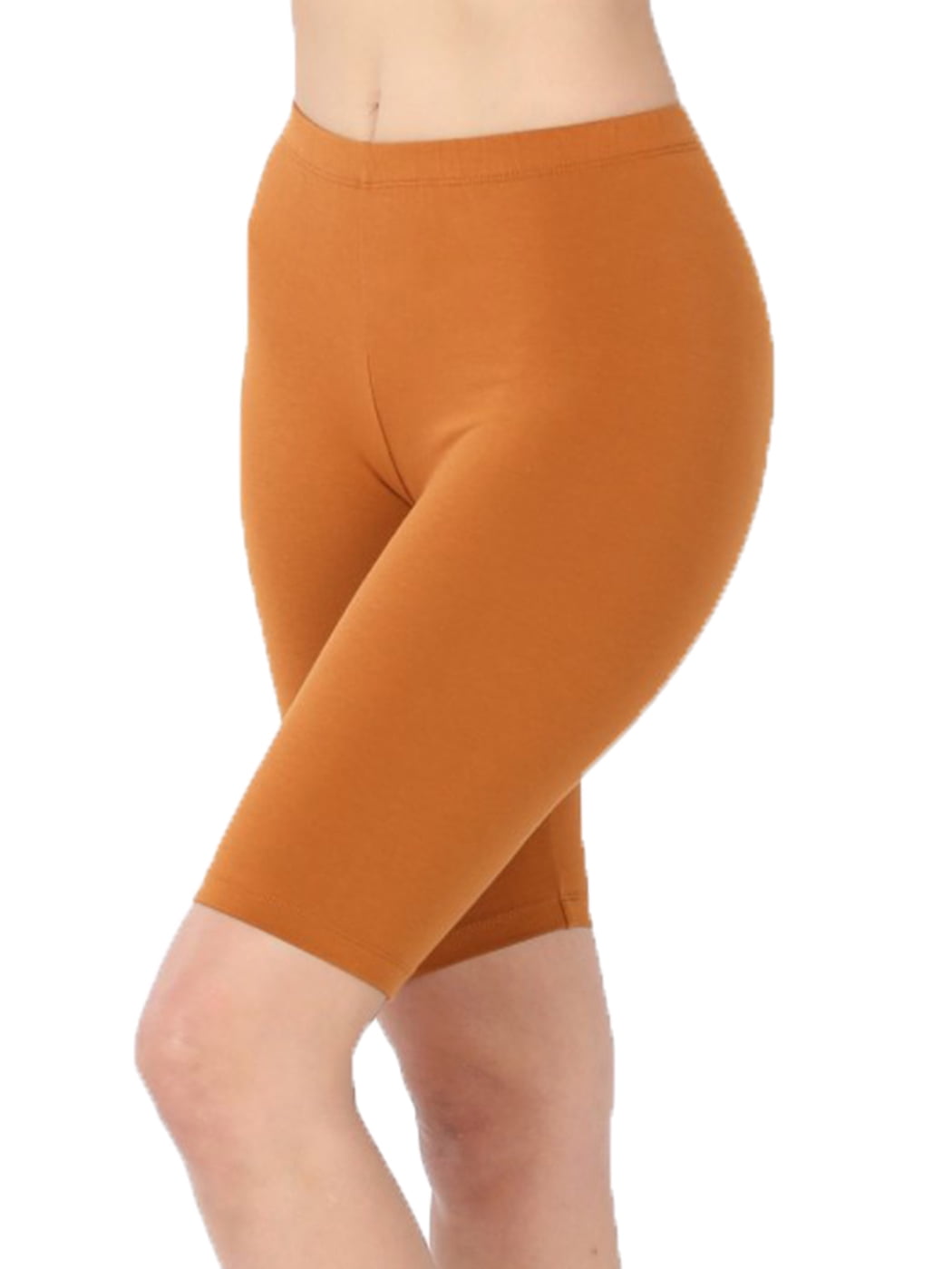 Women Cotton High Waist Active Bike Short Leggings - 10" Length