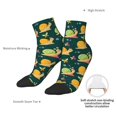 thumbnail image 6 of Rateoe Snails And Butterfies Pattern Quarter Crew Socks,Toe Seamed Ankle Socks,Cotton Cushioned Breathable Athletic Crew Sports Socks, 6 of 7