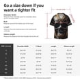 thumbnail image 5 of KLL Gold Pattern Black Skull Print Men's Shirt Short Sleeve Button Down Summer Cuba Beach Shirts- XX-Large, 5 of 5