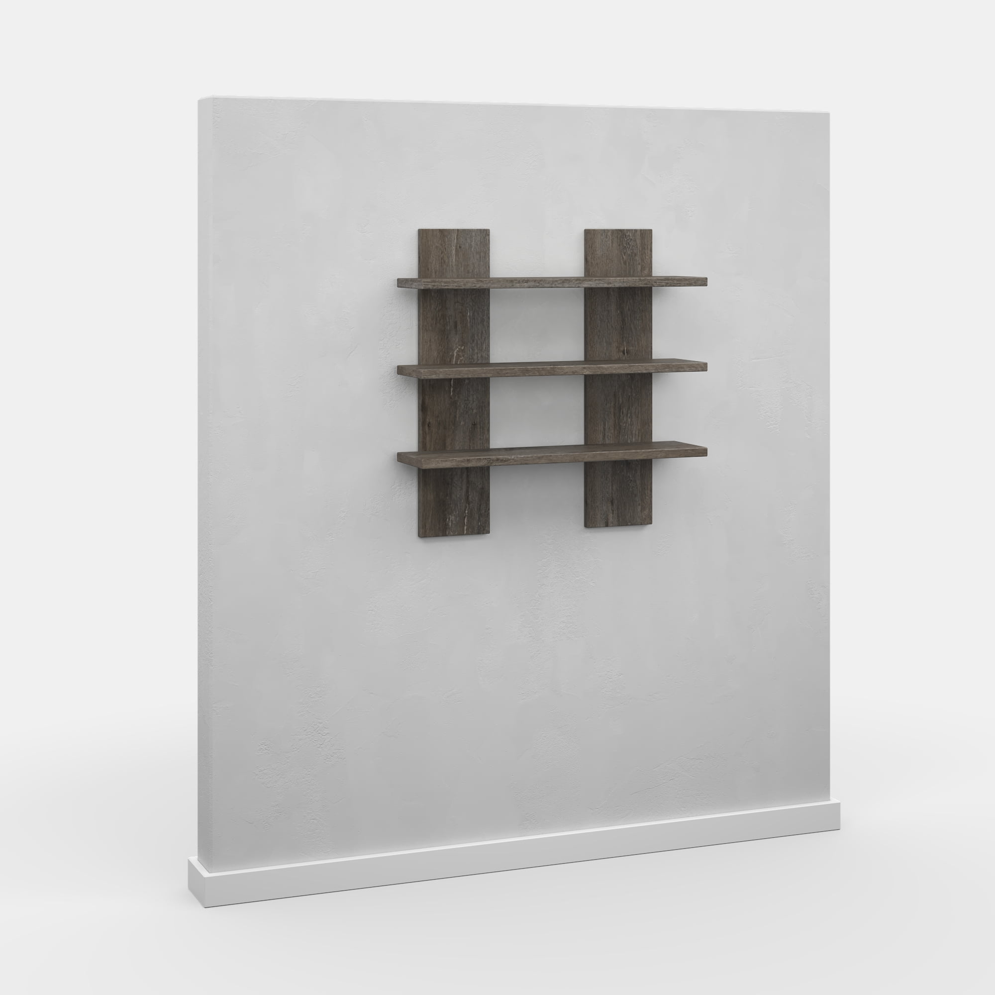 Ada Home Decor Furniture 19.7" 3 Tier Wenge Waco Modern Wall Shelf