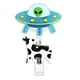 thumbnail image 1 of Portacredencial Retráctil Con Forma De Vaca Abducida Por OVNI, Original Portaidentificación Con Temática Alienígena, Divertido Accesorio Para Eventos, Clip Seguro Con Detalle Brillante, 1 of 9
