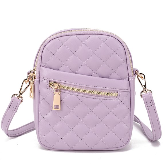 Crossbody Bag for Women Shoulder Bag Leather Mobile Phone Bag Small Cross Body Adjustable Shoulder Strap Mobile Bag Cell Phone Wallet Purse for Women - purple