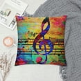 thumbnail image 2 of Heduofu Farmhouse Decorative Outdoor Throw Pillow Covers for Couch Sofa Bed Colorful Collage with and The Violin Clef Pillow Cover Modern Decor Pillow Case White, 2 of 5
