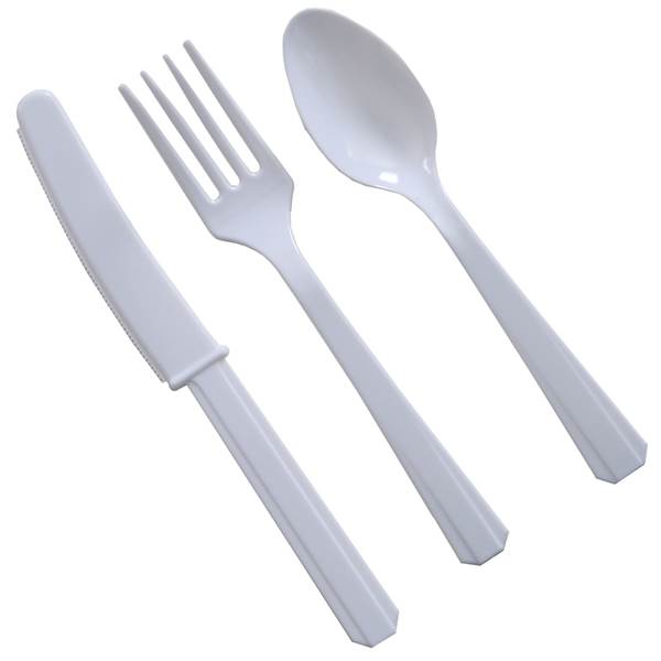 WHITE PLASTIC CUTLERY