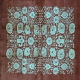 thumbnail image 1 of Ahgly Company Indoor Square Oriental Light Blue Industrial Area Rugs, 3' Square, 1 of 4