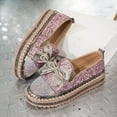 thumbnail image 5 of Xiaoxatg Women's Casual Shoes Fashion Solid Color Sequin Bow On Comfortable Footwear for Everyday Style 6.5 Pink, 5 of 8