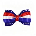 thumbnail image 2 of Independence Day Bow Hair Clip Accessory Holiday Party Red White Blue Star Striped Flag Hair Accessory Side Clip, 2 of 6