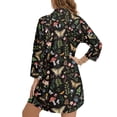 thumbnail image 2 of Xoenoiee Butterfly Mushroom Flower Leaves Print Women's Swimsuit Cover Up Shirt V Neck Long Sleeve Bathing Suit Coverups Summer Button Down Beach Cover Ups with Pocket, M, 2 of 7