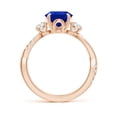 thumbnail image 4 of ANGARA Lab Grown 3 Ct Pear Blue Sapphire & Diamond Engagement Ring for Women in 14K Rose Gold (Size-10x8mm) | September Birthstone, Anniversary, Jewelry Gift for Women | Lab-Grown Blue Sapphire Ring, 4 of 8