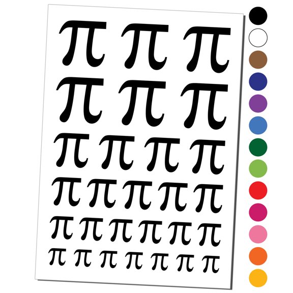 Pi Symbol Water Resistant Temporary Tattoo Set Fake Body Art Collection - Yellow
