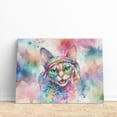 thumbnail image 3 of Hippie Devon Rex Portrait Watercolor Tie-Dye Vintage Styles Horizontal Matte Canvas Poster Cat Lover Kitten Owner Gifts Wall Art Home Decor - 00014, 3 of 5