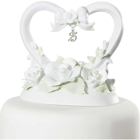 25th Anniversary Heart Cake Topper