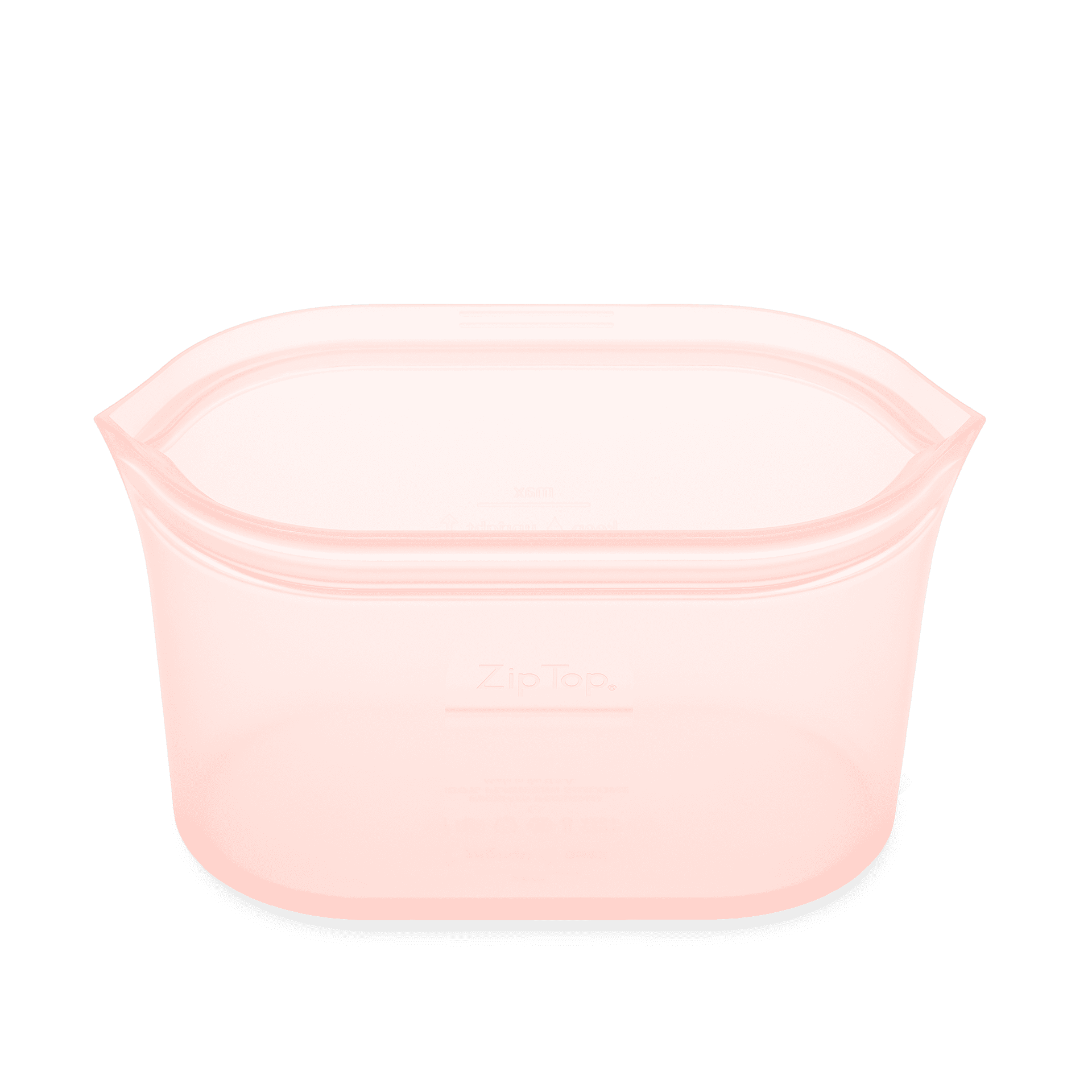 Zip Top Reusable Food Storage Container Large Dish Peach Made in