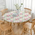 thumbnail image 3 of Round Fitted Tablecloth with Elastic Edges Fits 36"-44" Round Tables Pioneer Colorful Floral Waterproof Table Cover Washable Indoor and Outdoor for Party Kitchen Dinner Banquet Patio Picnic, 3 of 7