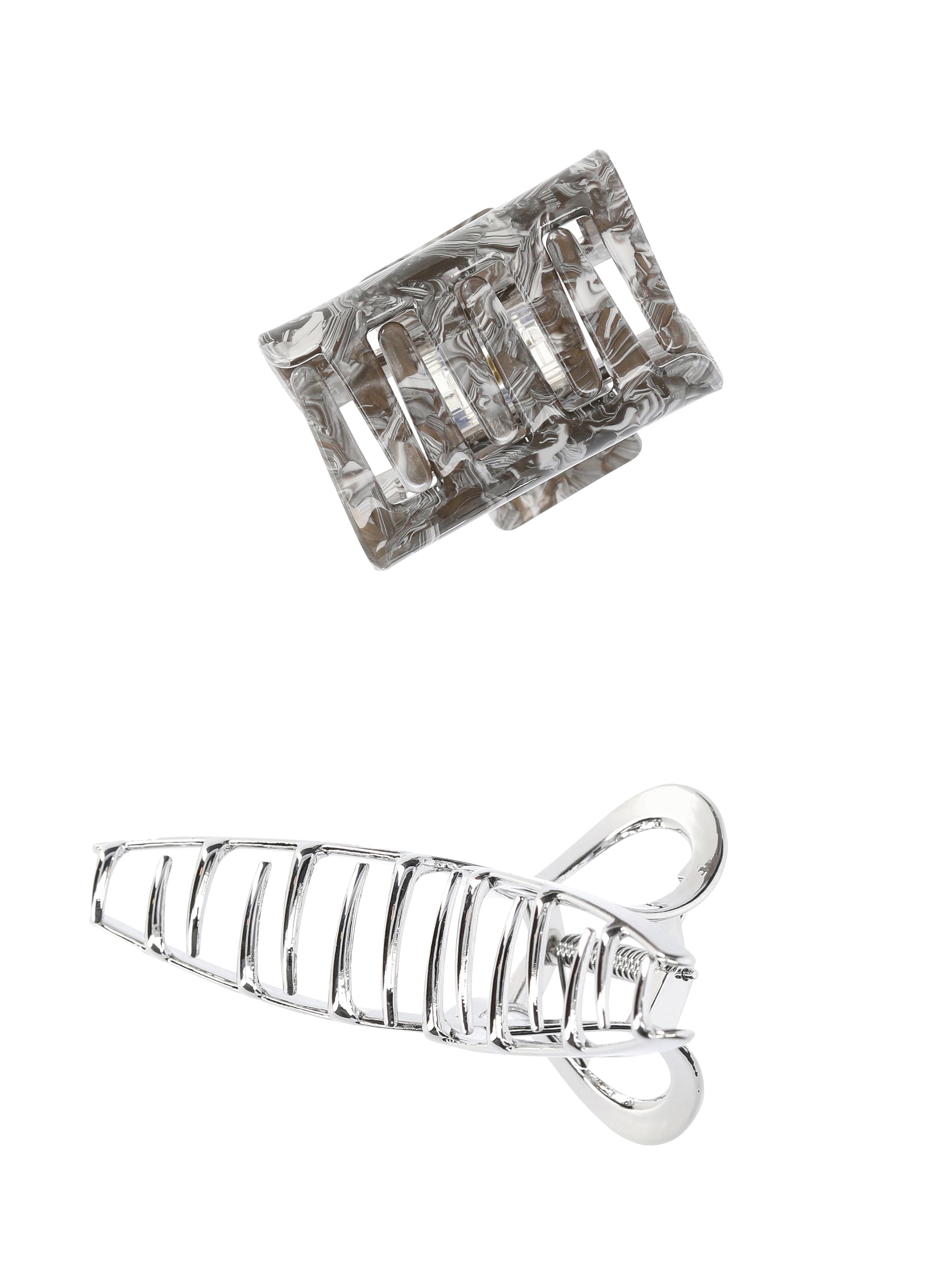 Time and Tru 2 Pack Square and Loop Claws, Silver